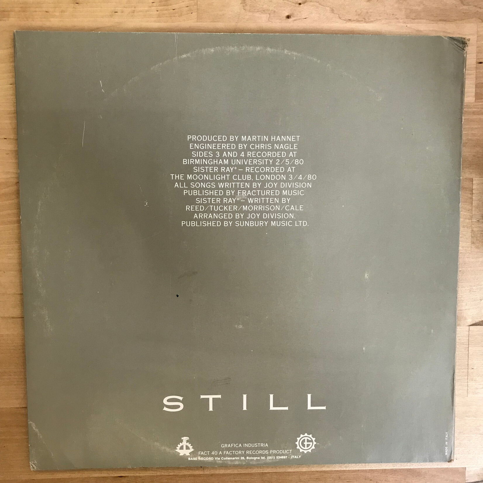 Joy Division - Still (86 ITALY) - FACT 40 - Vinyl LP (USED)