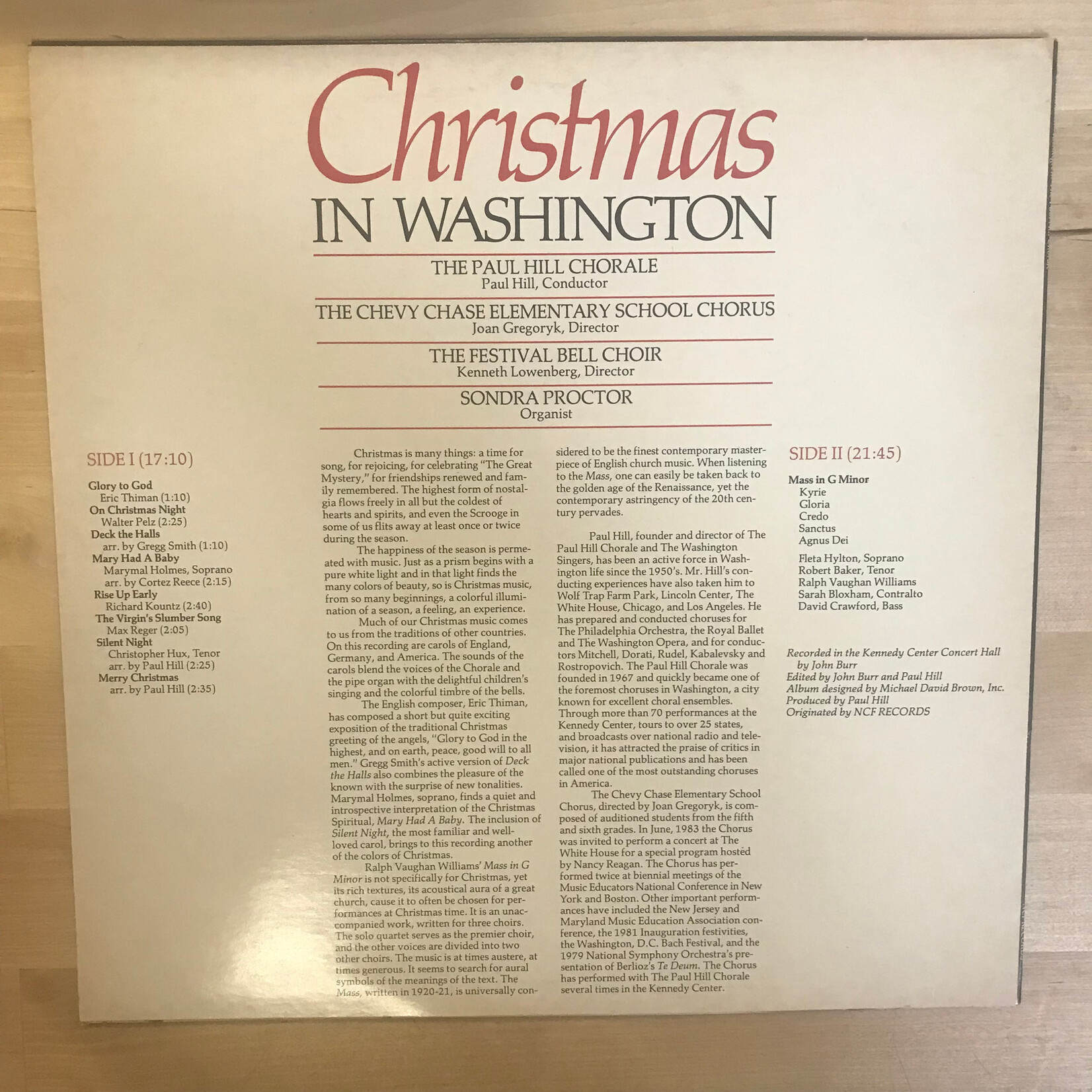 Paul Hill Chorale - Christmas In Washington - Vinyl LP (USED)