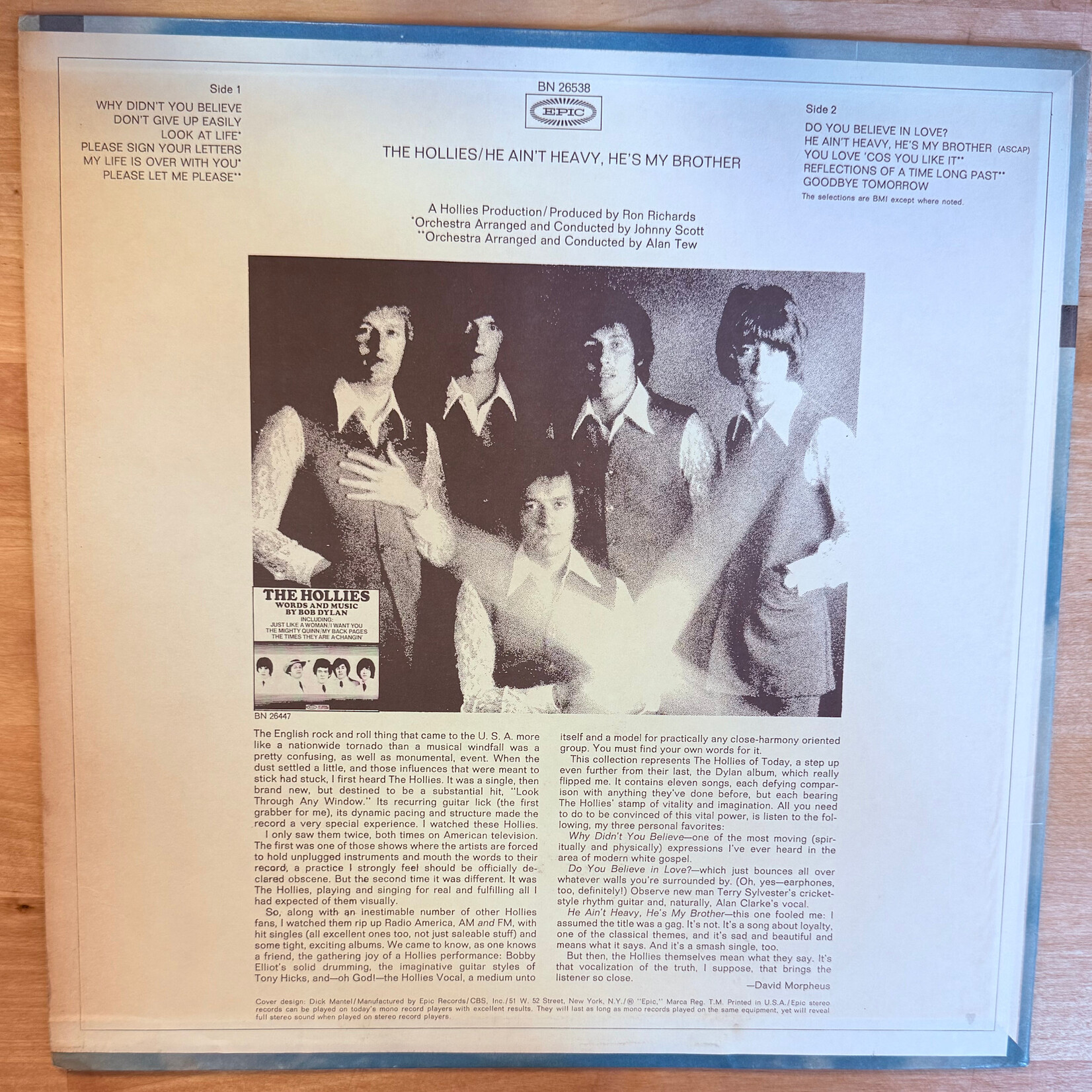 Hollies - He Ain’t Heavy, He’s My Brother - BN26538 - Vinyl LP (USED)