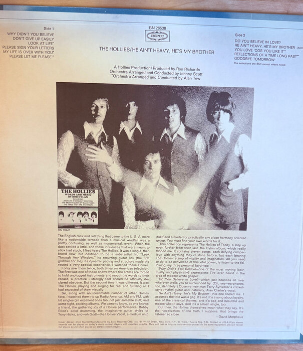 Hollies - He Ain’t Heavy, He’s My Brother - BN26538 - Vinyl LP (USED)