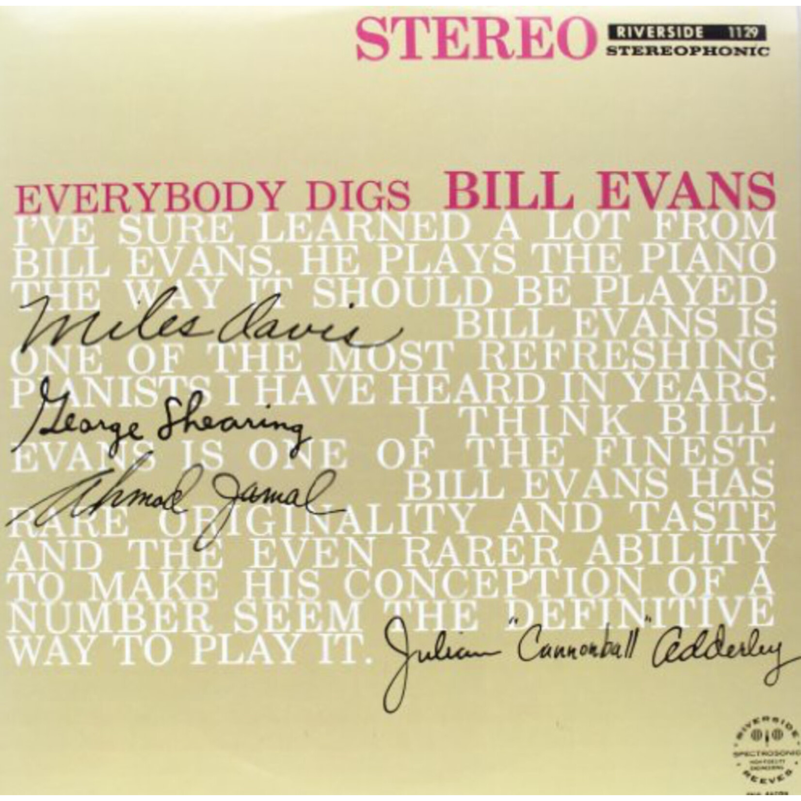 Bill Evans - Everybody Digs Bill Evans - OJC68 - Vinyl LP (NEW)