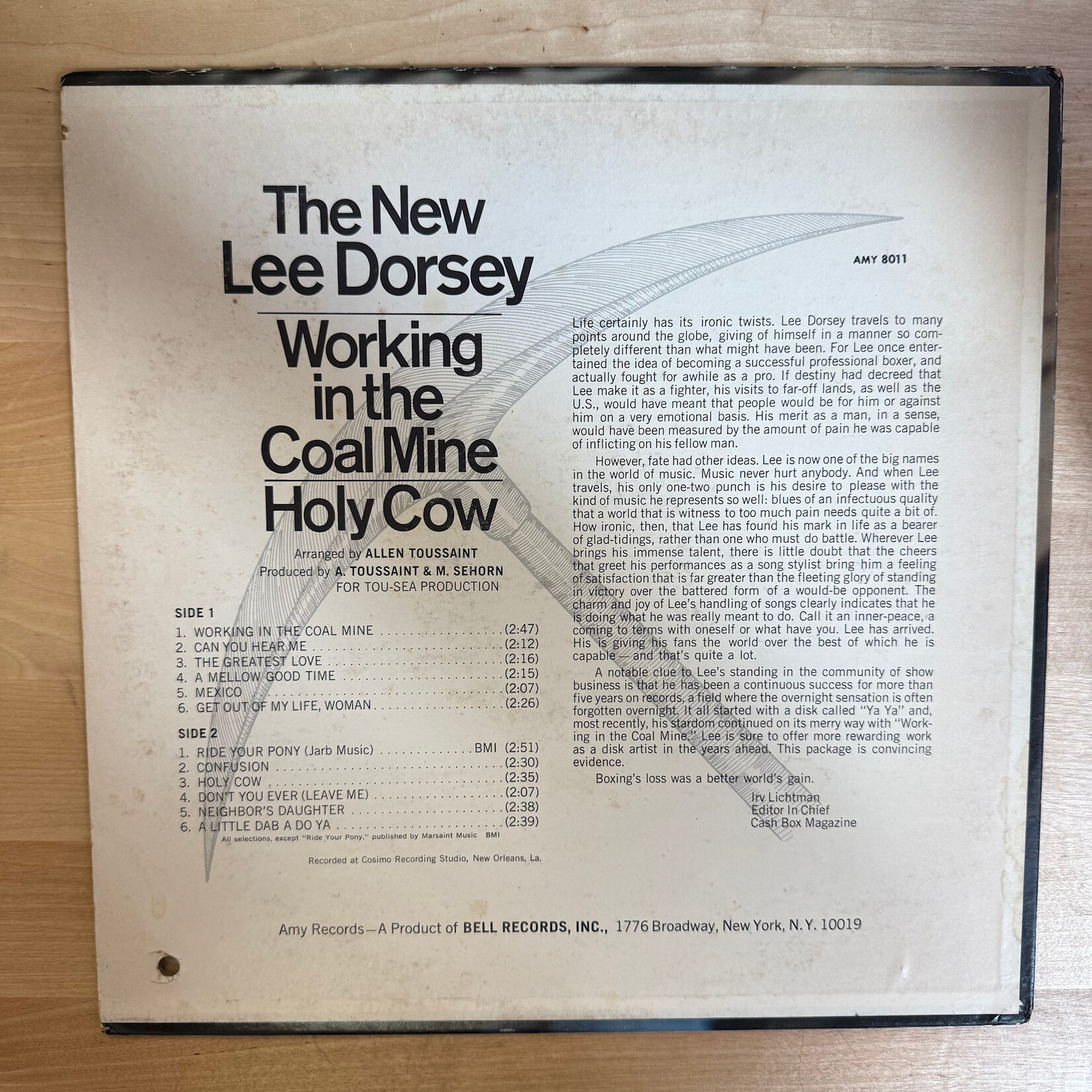 Lee Dorsey - Working In The Coal Mine / Holy Cow - 8011 - Vinyl LP (USED)