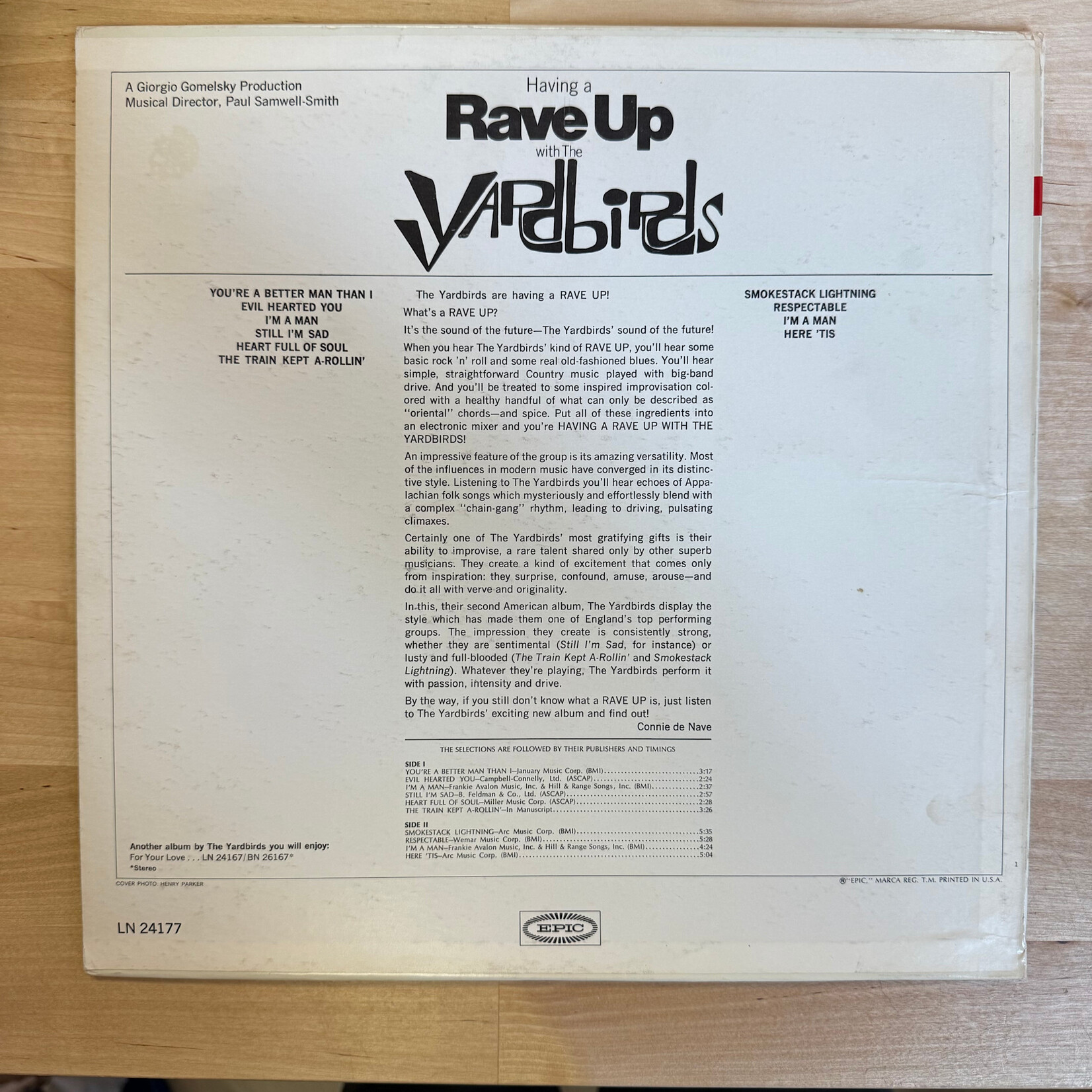 Yardbirds - Having A Rave Up - LN 24177 - Vinyl LP (USED)