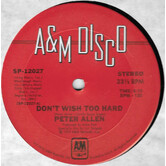 Peter Allen - Don't Wish Too Hard / I Go To Rio - SP12027 - Vinyl 12-Inch Single (USED)