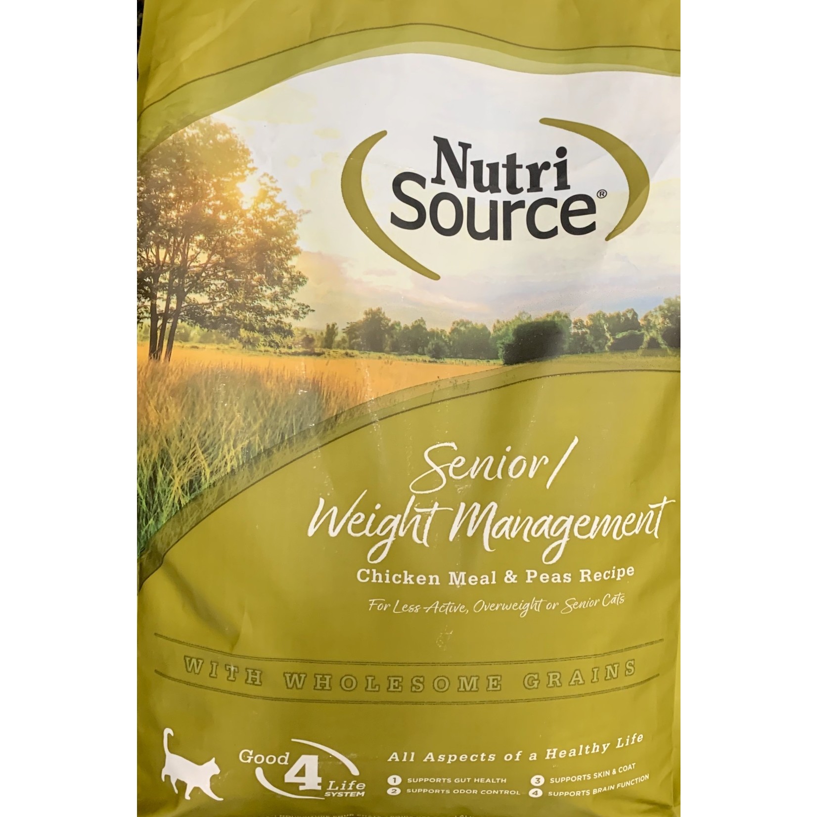 NUTRISOURCE. Senior Weight Management Chicken Meal & Peas Recipe. Cat Food 6.6LB
