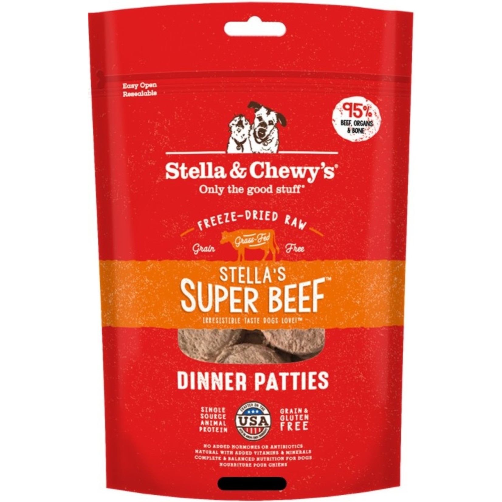 STELLA CHEWY STELLA & CHEWY'S. FREEZE-DRIED RAW. Gluten & Grain Free Stella's Super Beef. Dinner Patties 25OZ