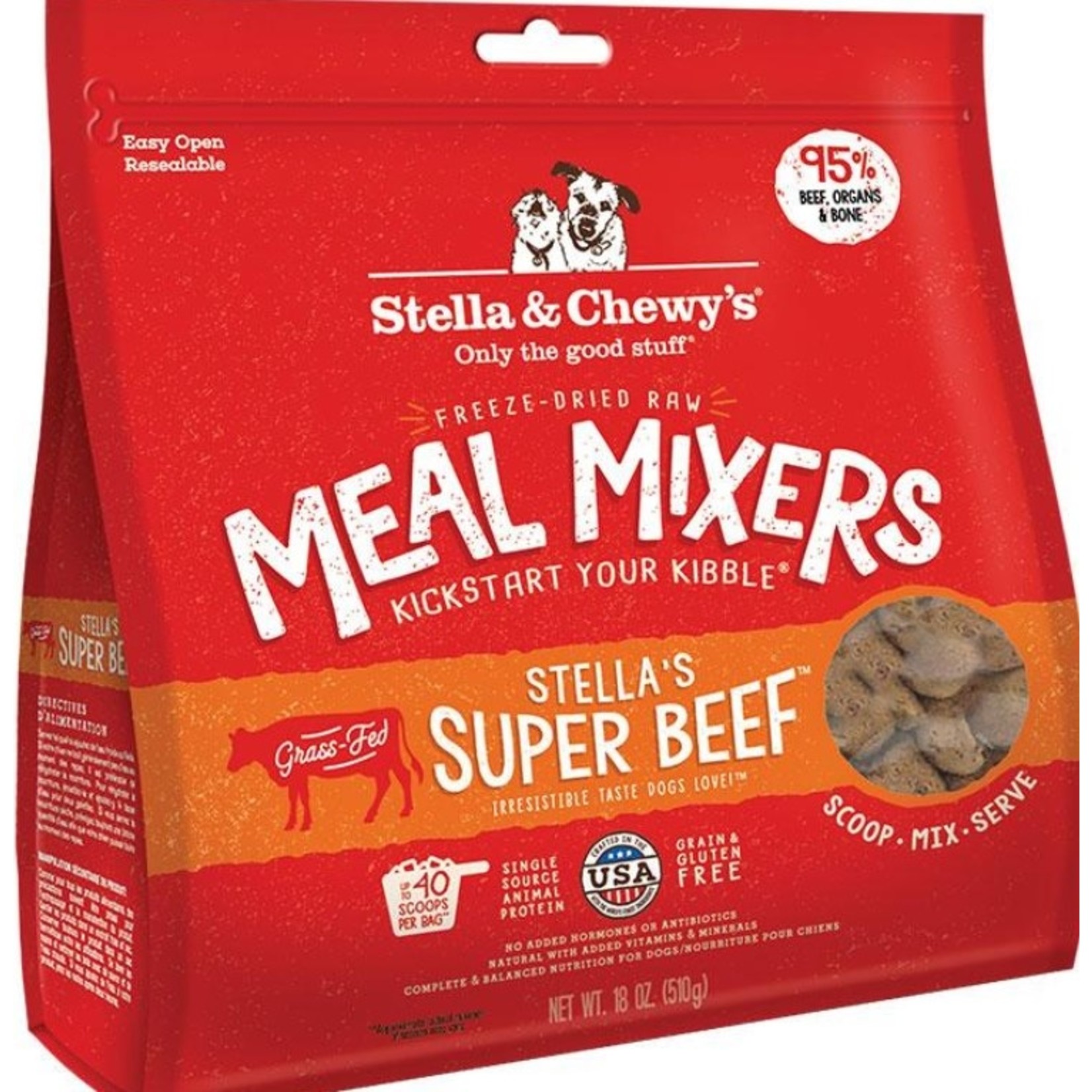 STELLA CHEWY STELLA & CHEWY'S. FREEZE-DRIED RAW. Grain & Gluten Free Meal Mixers. Stella's Super Beef 18OZ