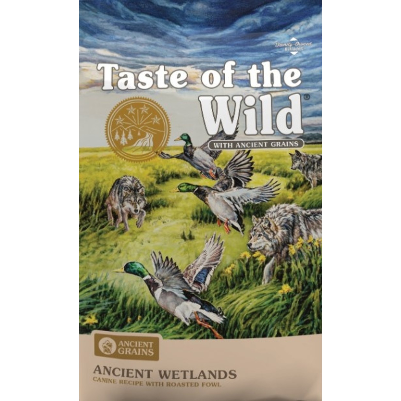 TOW TASTE OF THE WILD. Ancient Grains Wetlands with roasted Fowl 14LB