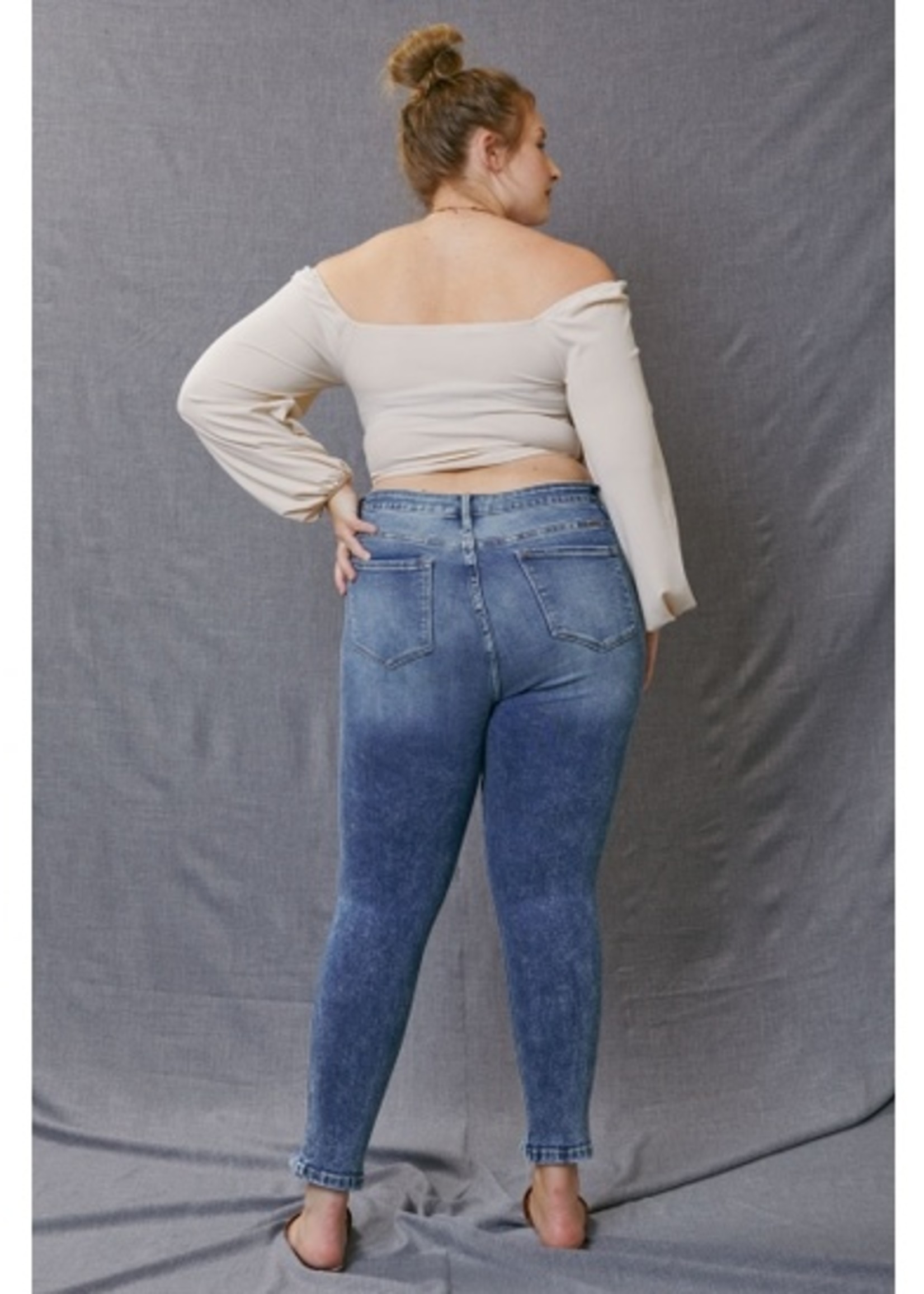 Kancan Plus Size Distressed Ankle Skinny