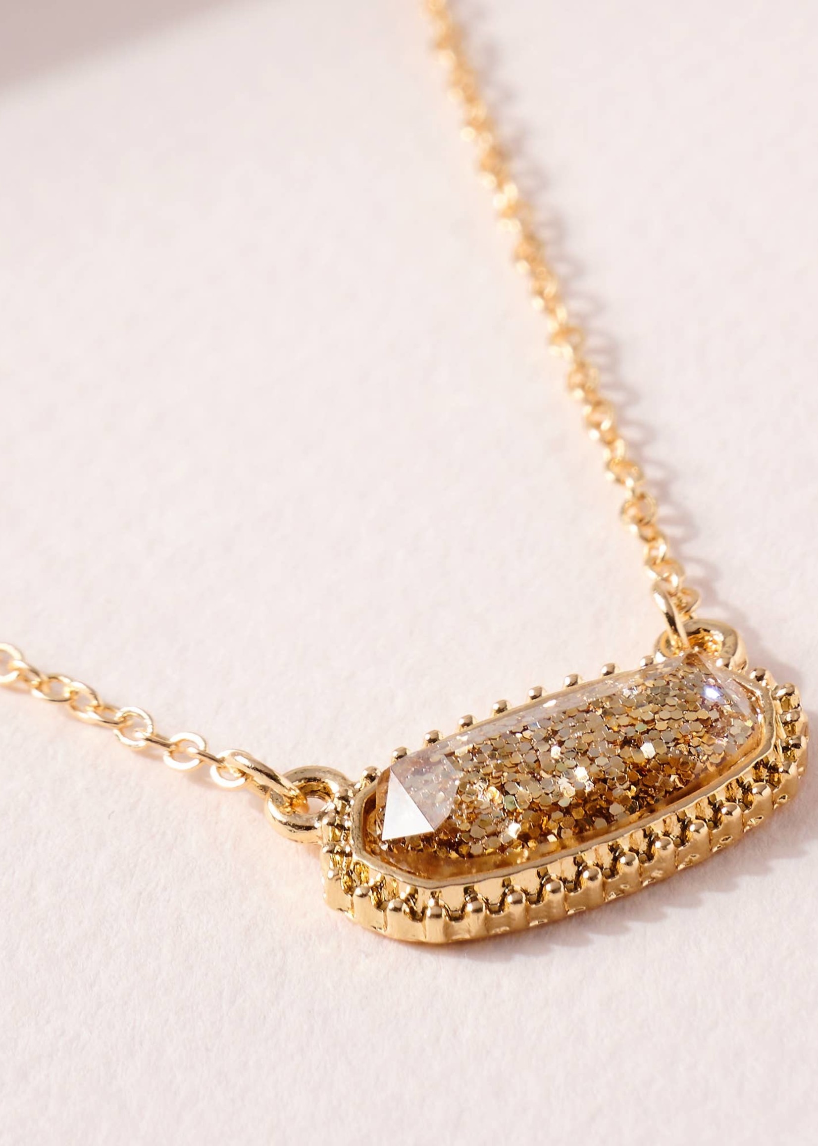 Gemstone Charm Necklace -Gold