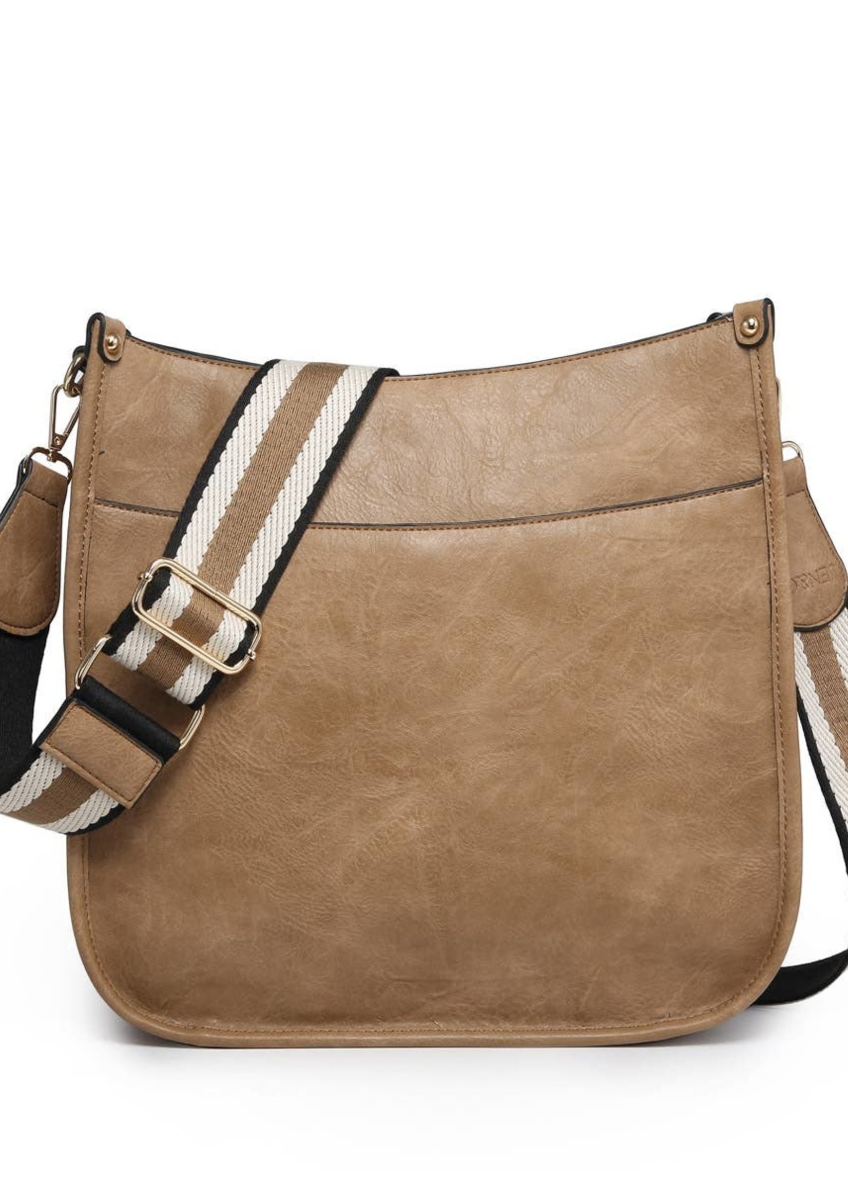 Chloe Crossbody With Guitar Strap - Taupe