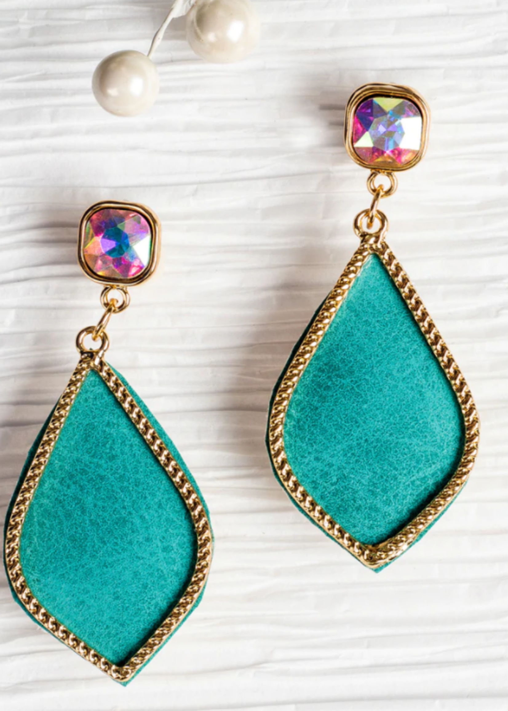 Dainty Teardrop Earrings - Turquoise