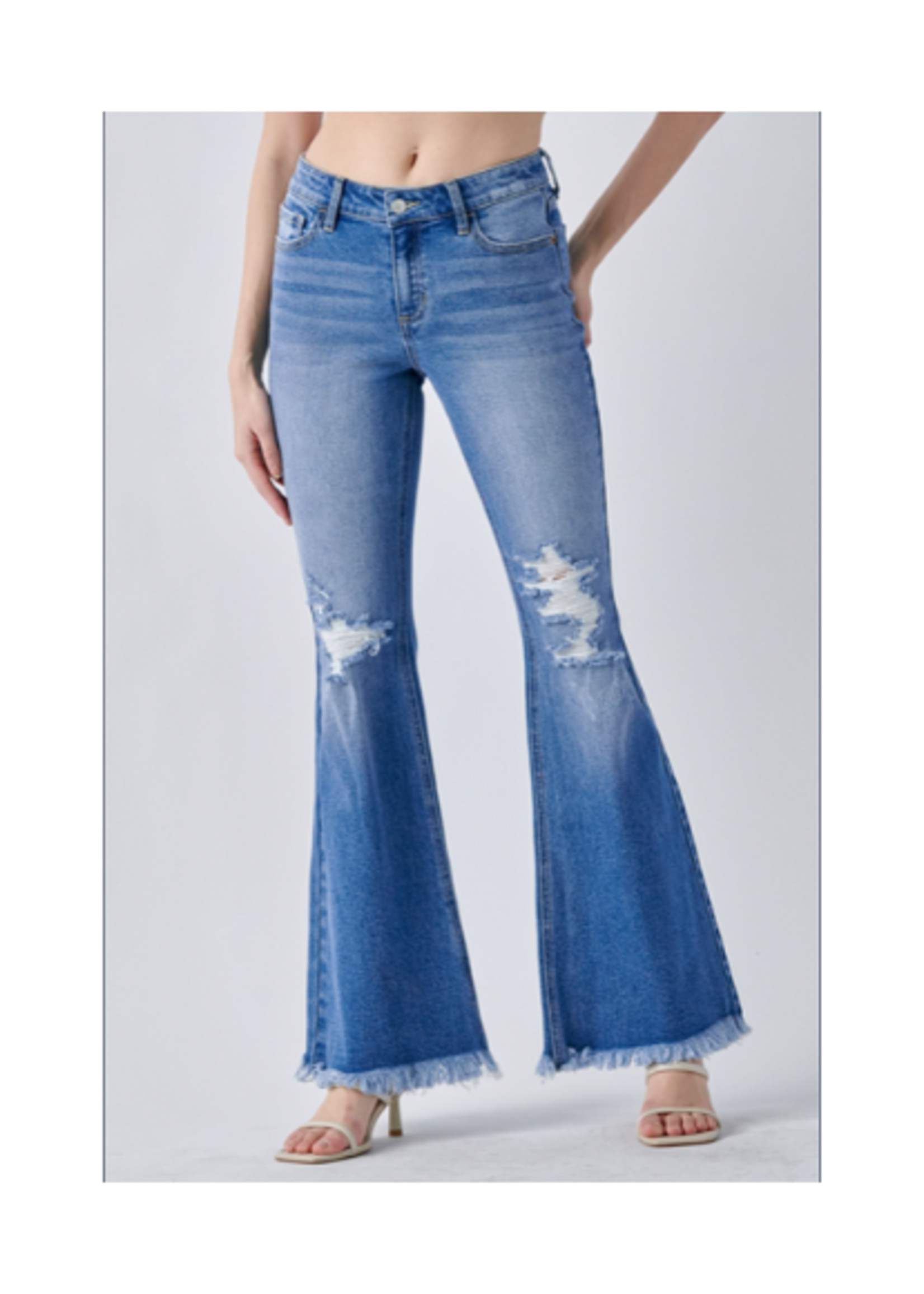 Mid Rise Super Flare Jeans