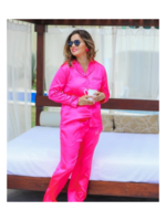 Slumber Party Satin Pajamas - Hot Pink