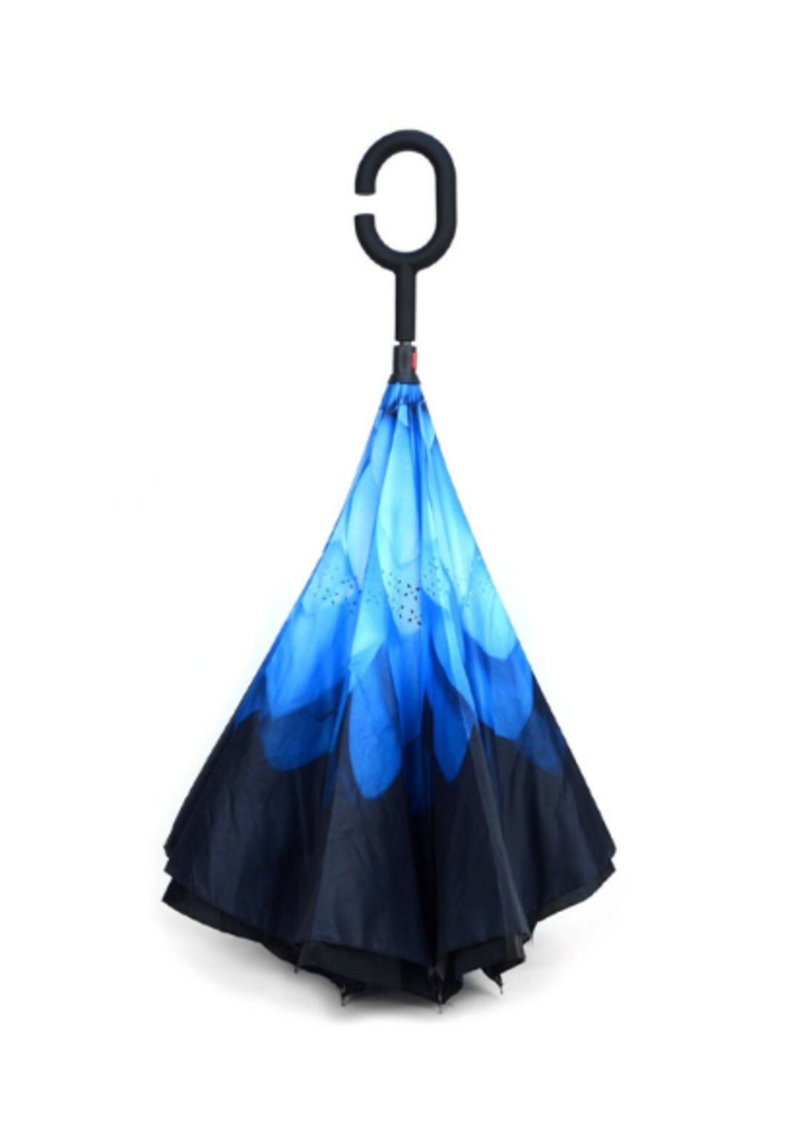 Blue Flower Inverted Umbrella