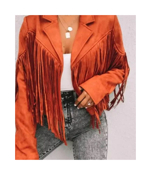 Orange fringe jacket Clearance