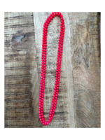 Beaded Necklace - Bright Pink