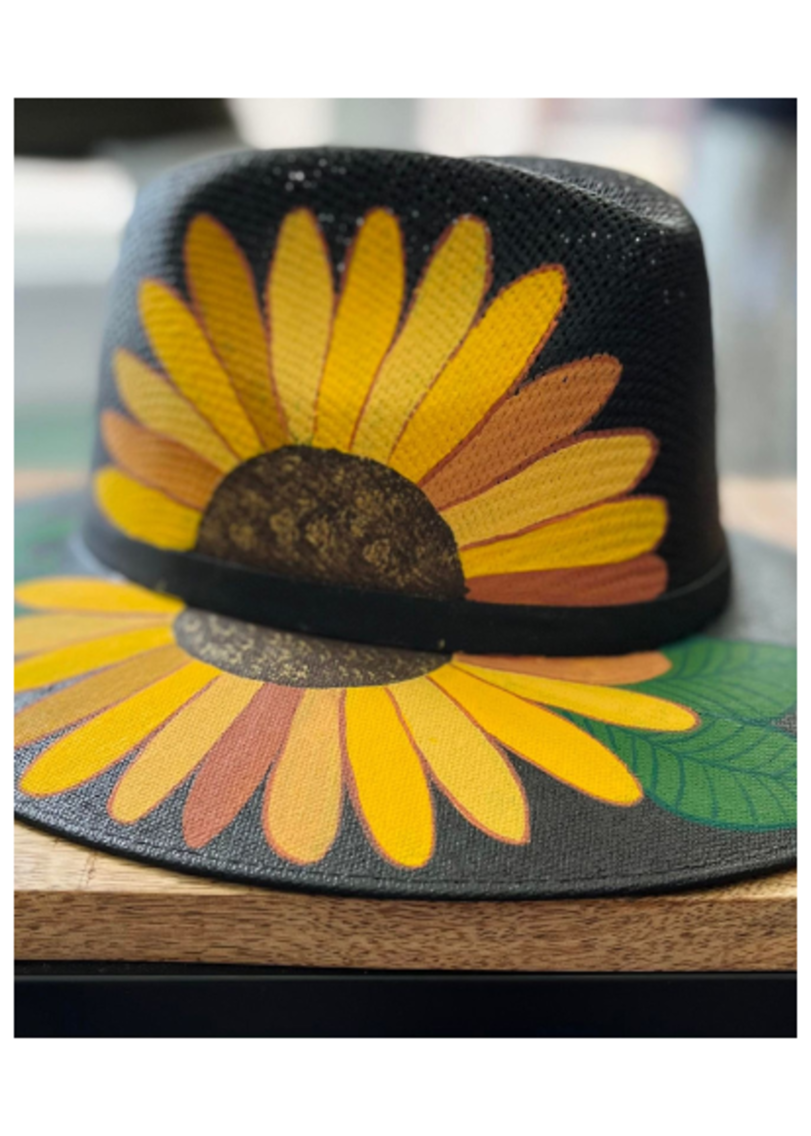 Panama Hat - Black 3 Tone Sunflower