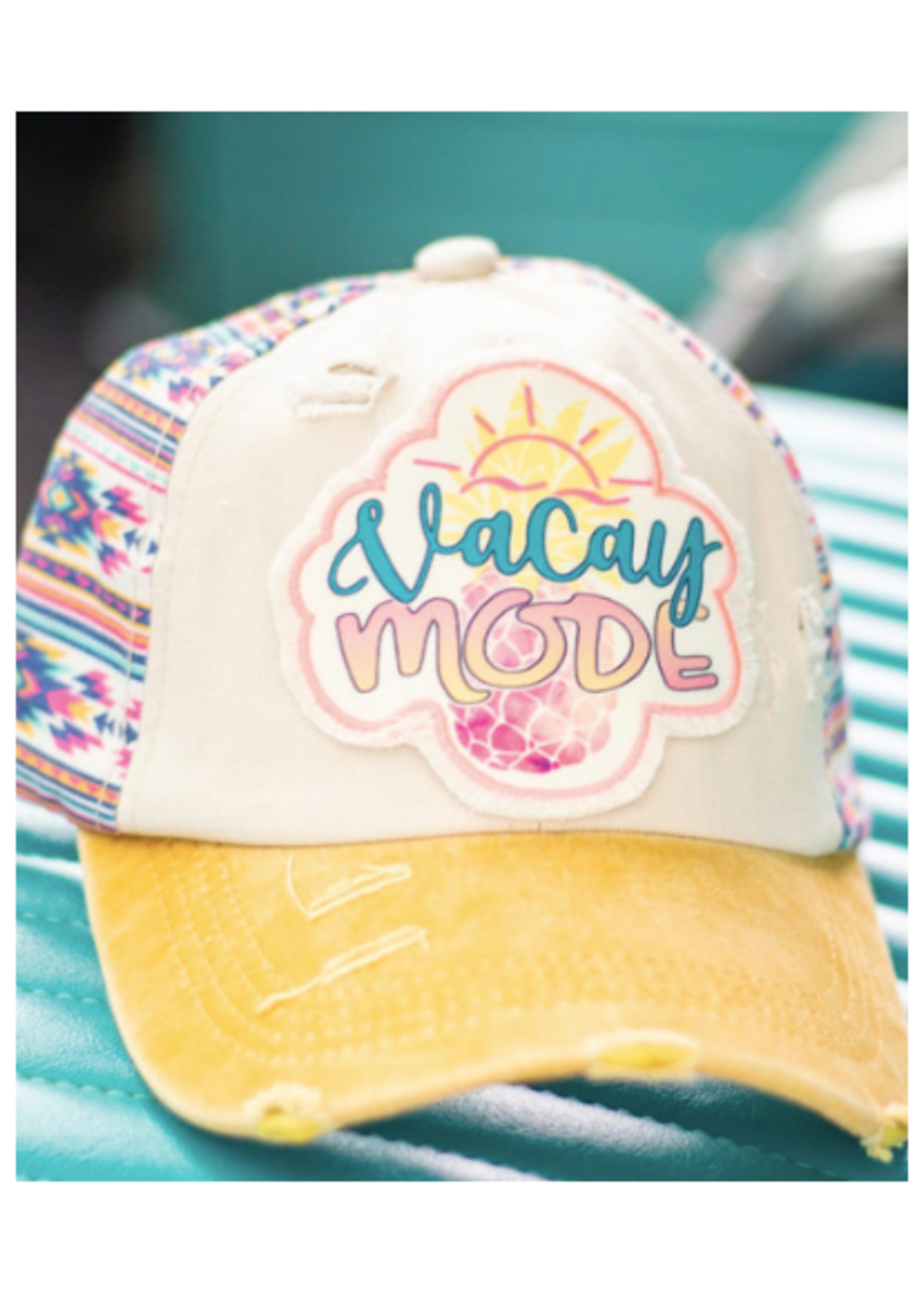 Vacay Mode Patch Cap - Cream/Aztec