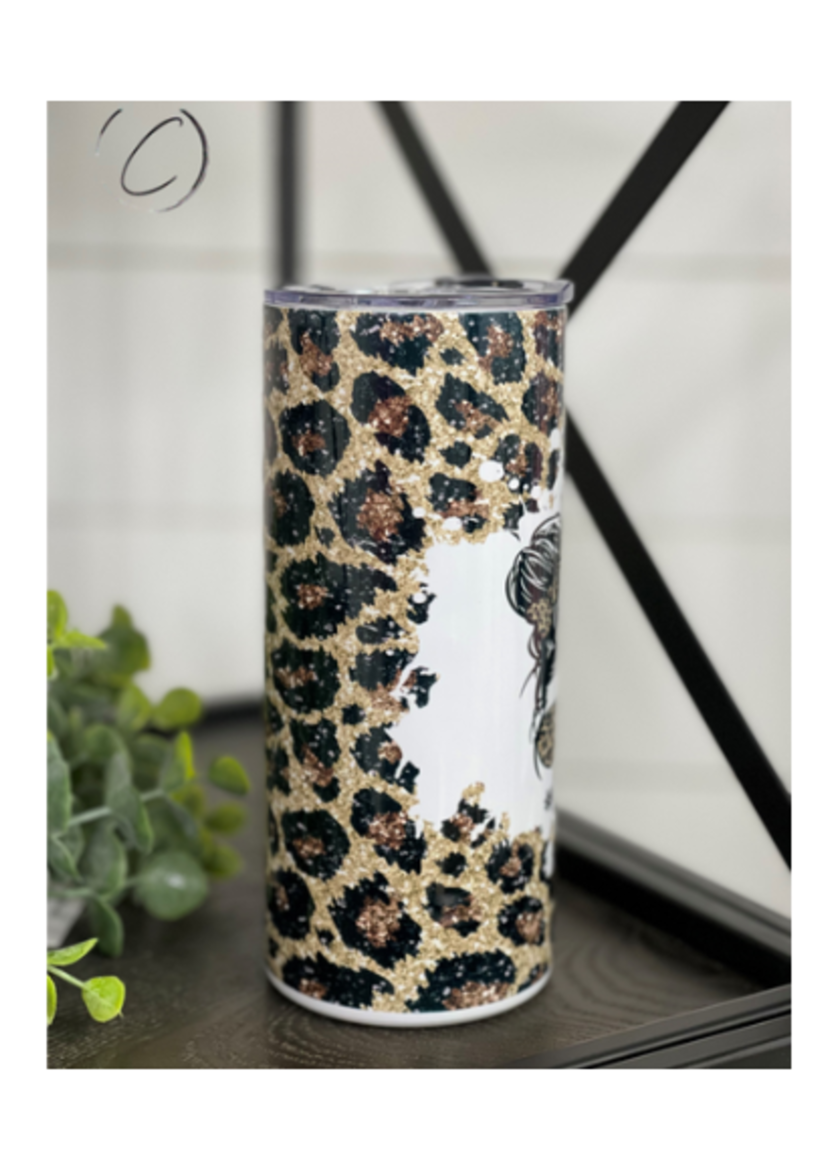 Cylinder Clear Purse Leopard