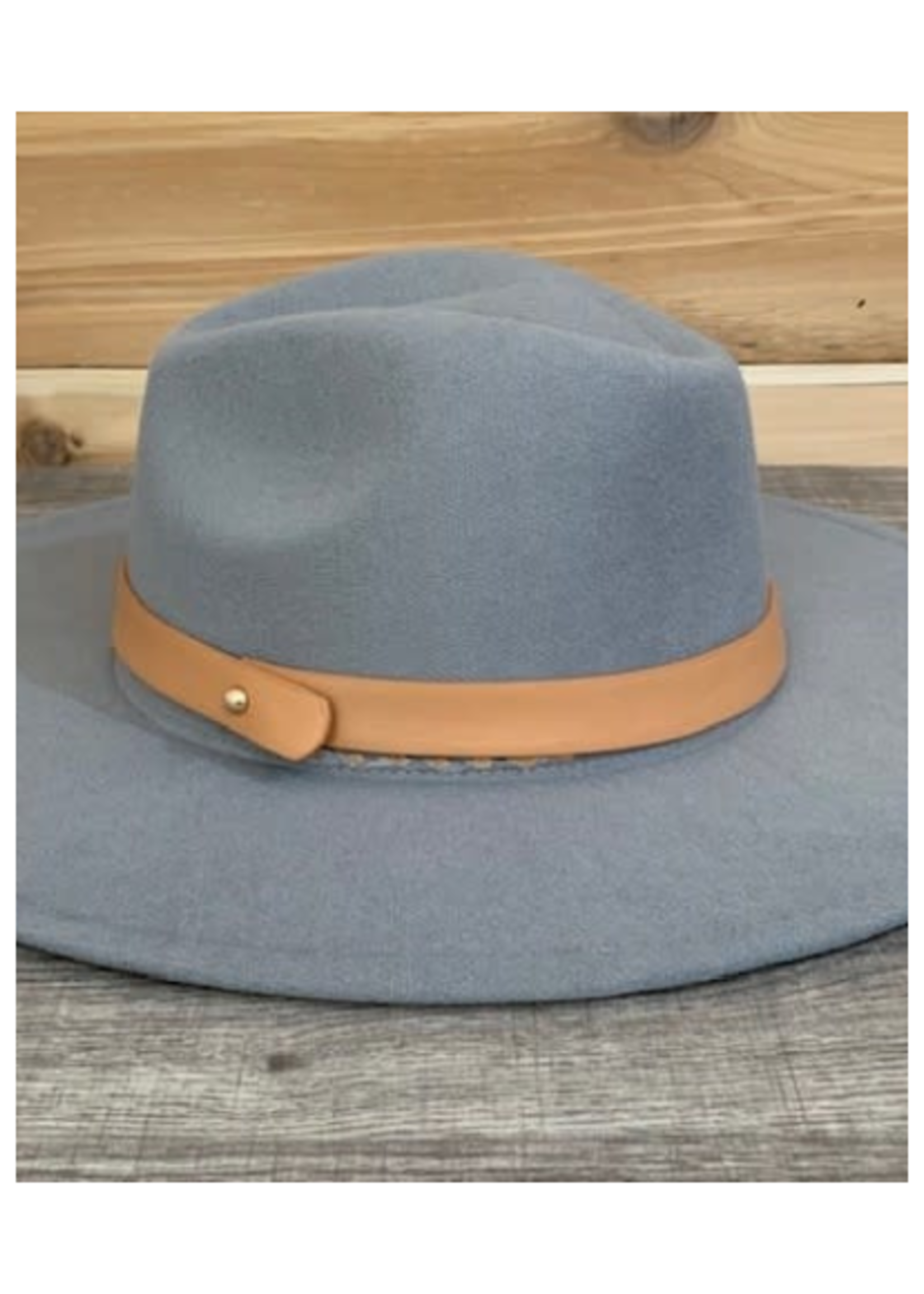 Wide Brim Panama Hat - Grey