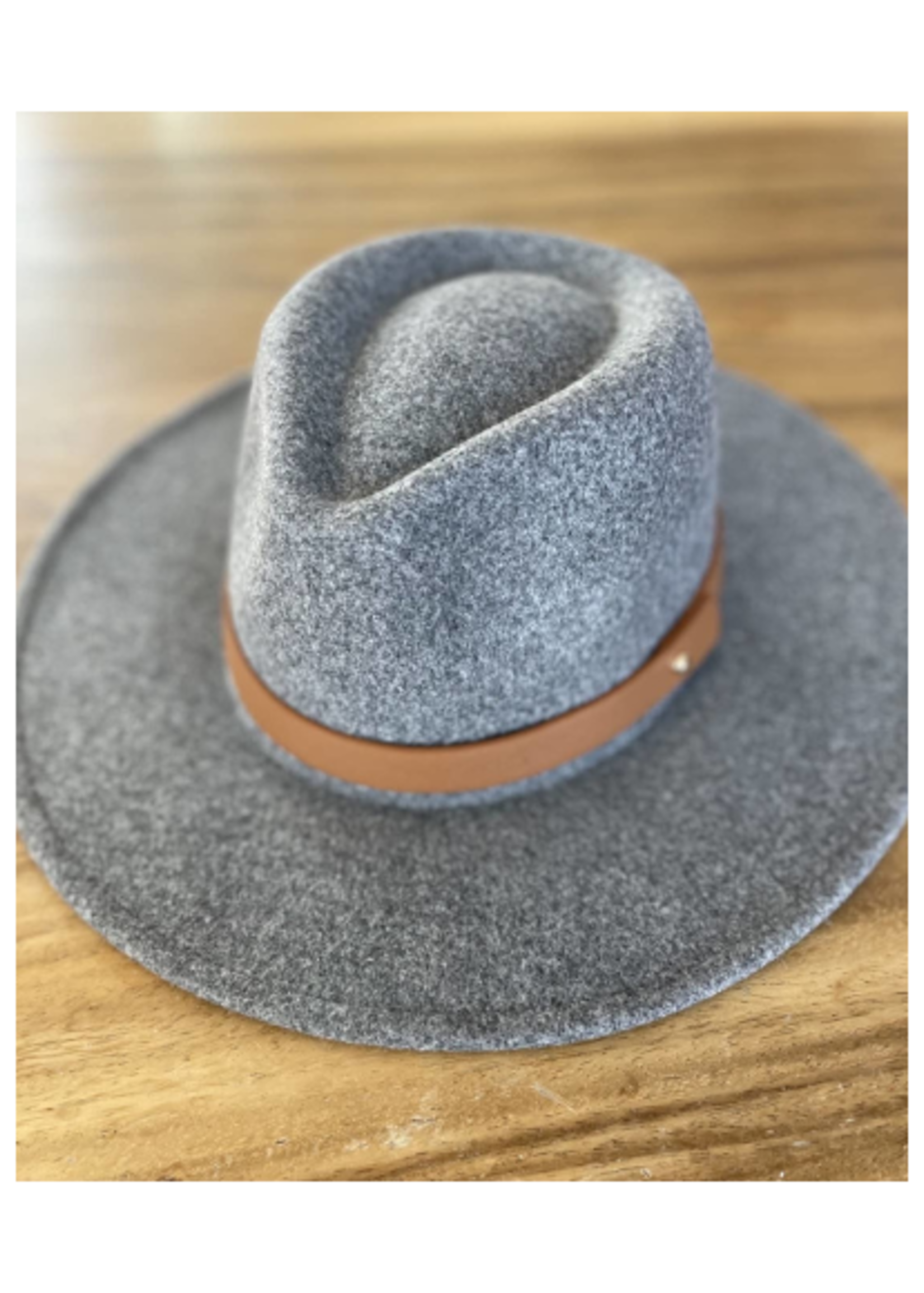 Cashmere Wool Fedora Hat - Lt Grey
