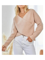 Criss Cross Knit Sweater - Blush