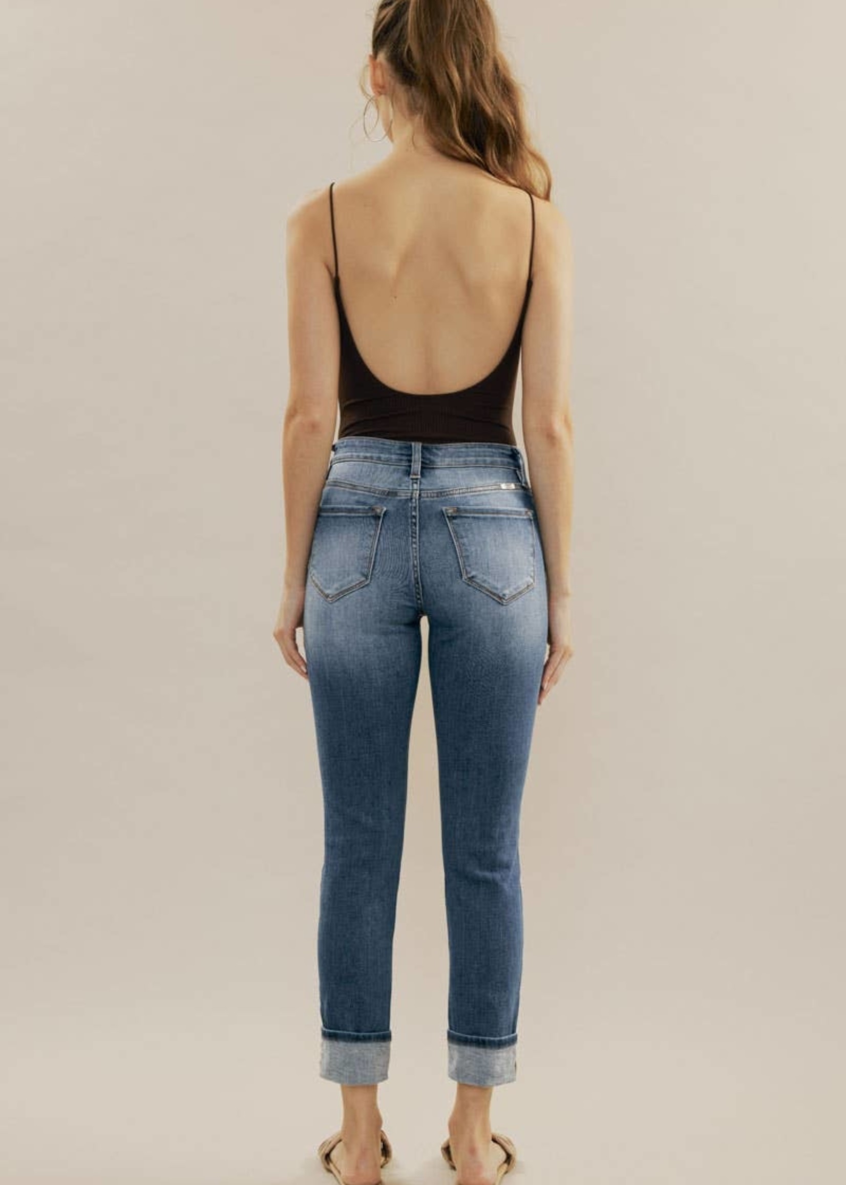 High Rise Skinny Straight Stretch Jeans