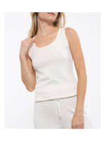Cable Knit Sleeveless Top - Ivory