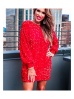Old Flame Sequin Dress - Red