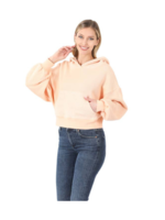 French Terry Hoodie - Lt Peach