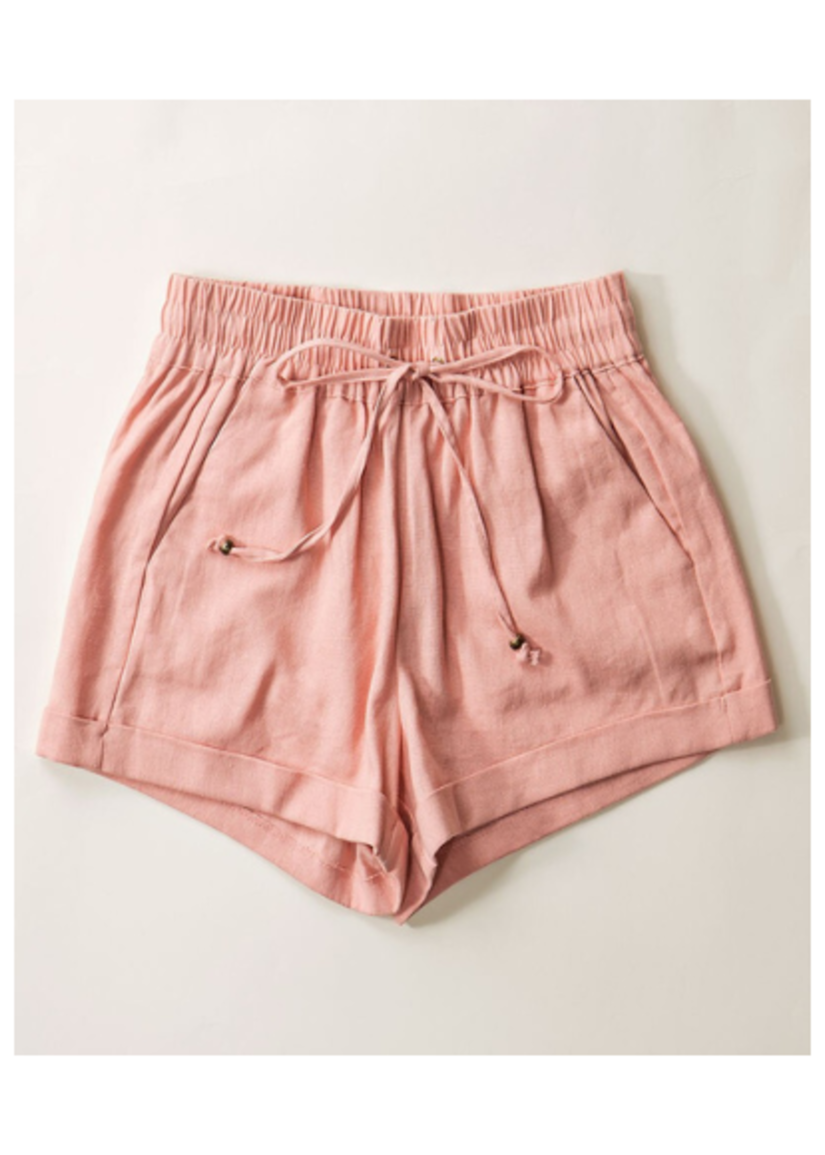 Linen Shorts - Pink Stone
