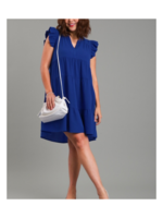Plus Cali Flutter Dress - Royal Blue