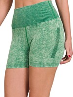 Seamless High Waisted Shorts - Dark Green