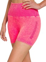 Seamless High Waisted Shorts - Neon Coral