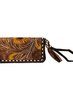 Radiant Sunflower Hand Tooled Wallet