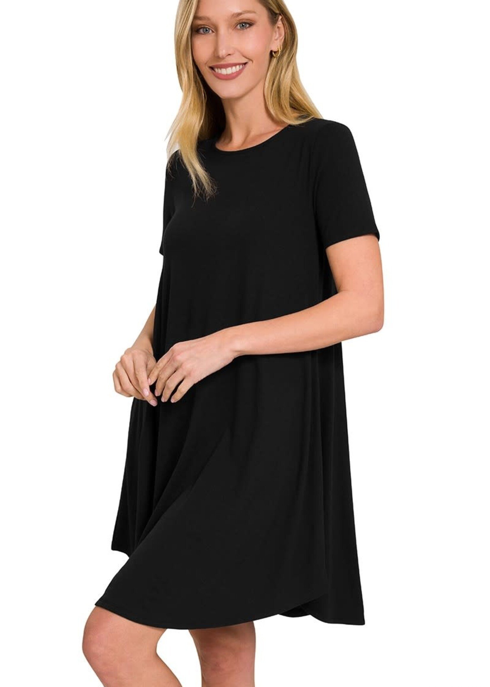 Basic Jane T-Shirt Dress - Black