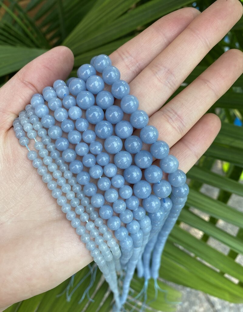 Angelite Beads Polished 15" Strand 4mm 6mm 8mm