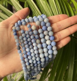 Blue Aventurine Beads Frosted/Matte 15" Strand 6mm 8mm