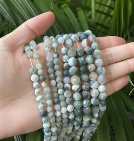 Tree Agate Beads Frosted/Matte 15" Strand 4mm 6mm 8mm