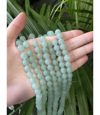 Green Aventurine Beads Frosted/Matte 15" Strand 6mm 8mm