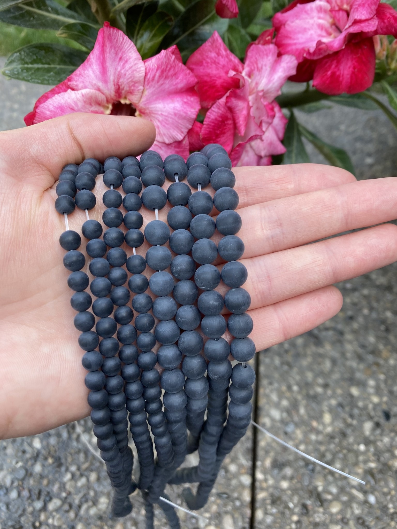 Black Agate Beads Frosted Matte Strand Mm Mm Mm Mm The Raw