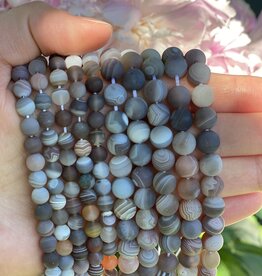 Botswana Agate Beads Frosted/Matte Grade A 15" Strand 6mm 8mm