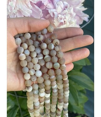Agate Druzy Beads Matte/Frosted 15" Strand 8mm