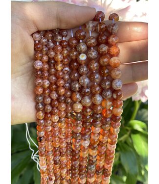 Fire Agate Beads Polished 15" Strand 6mm *disc.*