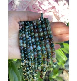 Indian Agate Beads Polished 15" Strand 4mm 6mm 8mm