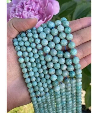 Blue Amazonite Beads Polished 15" Strand 6mm 8mm