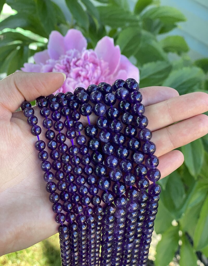 Amethyst Beads Polished Grade AB 15" Strand 4mm 6mm 8mm