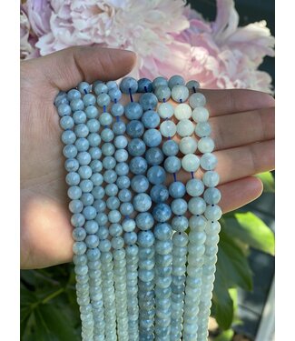 Aquamarine Beads Polished 15" Strand 6mm 8mm