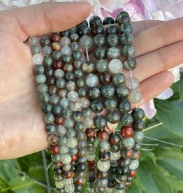 African Bloodstone Beads Polished 15" Strand 6mm 8mm *disc.*